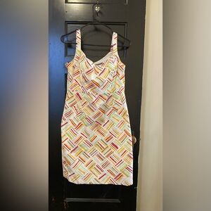 80s/ 90s Style Colorful Striped Women's Dress